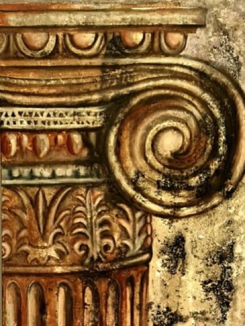 Klimtiana — óleo y hoja de oro sobre lienzo